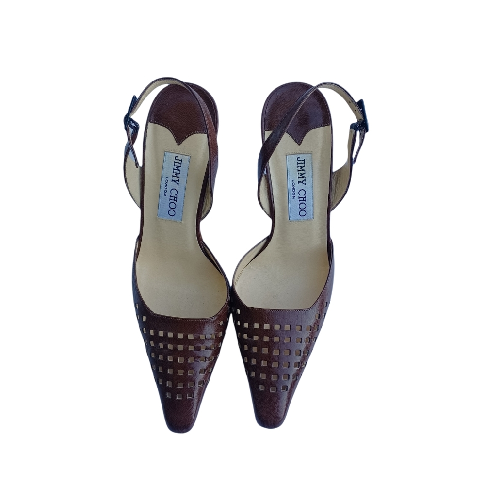 Jimmy Choo Raven Slingback Pointed Toe Perforated… - image 5